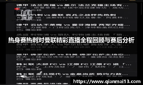热身赛热刺对曼联精彩直播全程回顾与赛后分析