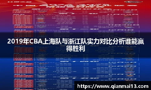 2019年CBA上海队与浙江队实力对比分析谁能赢得胜利